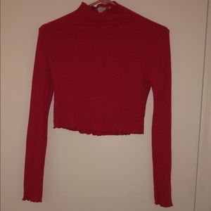 Ribbed Lettuce Edge Crop Top